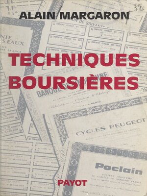 cover image of Techniques boursières